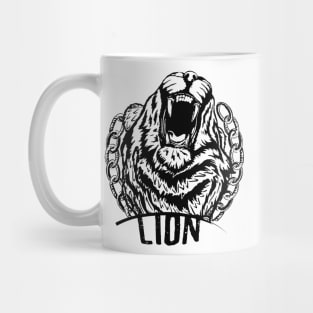 Lions Wildlife King Retro T-Shirt Mug